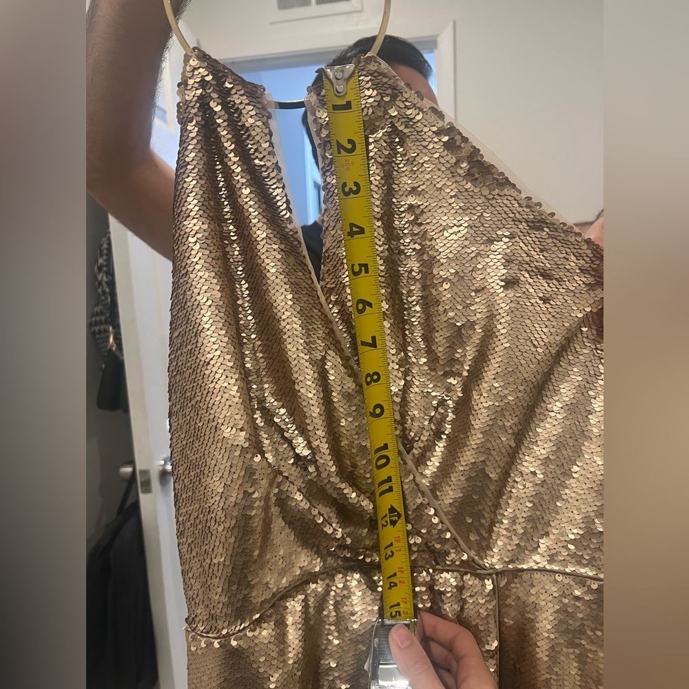 JS Collections Gold Sequin Backless Dress - Picture 6 of 6